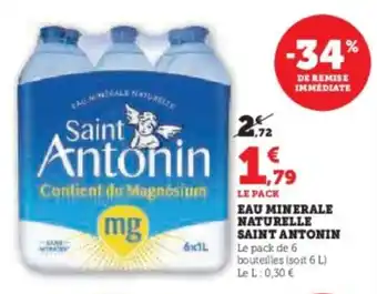 Hyper U Eau minerale naturelle saint antonin offre