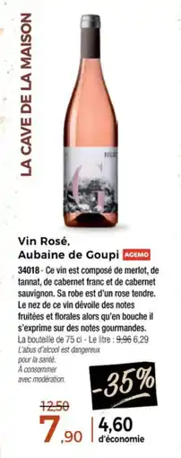 Thiriet Vin Rosé, Aubaine de Goupi offre