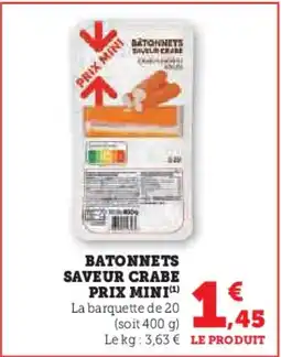 U Express PRIX MINI Batonnets saveur crabe offre