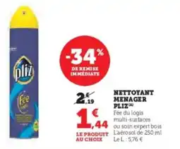Hyper U Nettoyant menager pliz offre