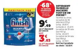 Hyper U Detergent vaisselle machine tout en un finish offre