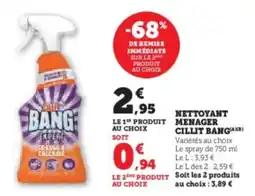 Hyper U Nettoyant menager cillit bangb offre