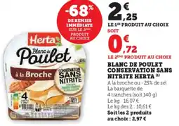 U Express HERTA Blanc de poulet conservation sans nitrite offre