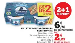 U Express PETIT NAVIRE Rillettes ou tartinables offre