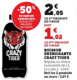 U Express CRAZY TIGER Boisson energisante offre