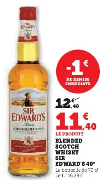 U Express Blended scotch whisky sir edward's 40° offre