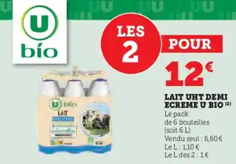 U Express U BIO Lait uht demi ecreme offre