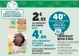 U Express U BIO Chocolat noir offre