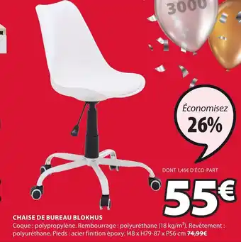 JYSK Chaise de bureau blokhus offre