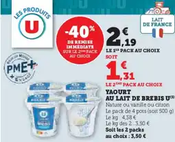 U Express U Yaourt au lait de brebis offre