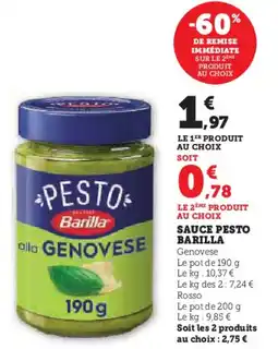 U Express BARILLA Sauce pesto offre