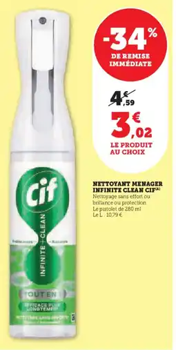 U Express CIF Nettoyant menager infinite clean offre
