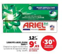 U Express ARIEL Lessive pods 3en1 offre