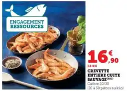 Hyper U Crevette entiere cuite sauvage offre