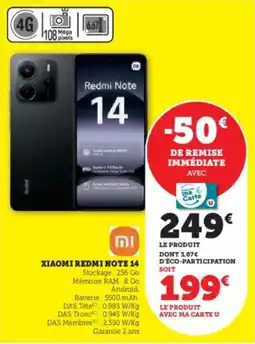 Hyper U REDMI Xiaomi note 14 offre