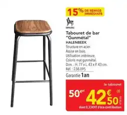 METRO Dim - tabouret de bar gunmetal offre