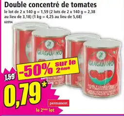 Norma Double concentré de tomates offre