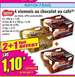 Norma 4 viennois au chocolat ou café offre
