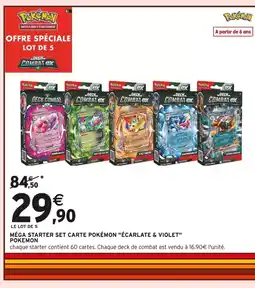 Intermarché Méga starter set carte pokémon écarlate & violet pokemon offre