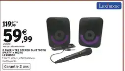 Intermarché 2 enceintes stereo bluetooth iparty + micro offre