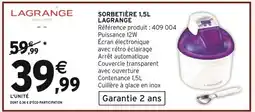Intermarché LAGRANGE Sorbetière offre
