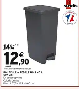 Intermarché Poubelle a pedale noir sundis offre