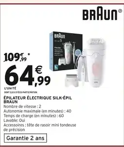 Intermarché BRAUN Épilateur électrique silk-épil offre