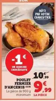 Hyper U POULET FERMIER D'ANCENIS (1KG) offre