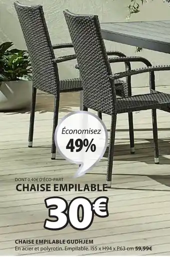 JYSK Chaise empilable Gudhjem offre