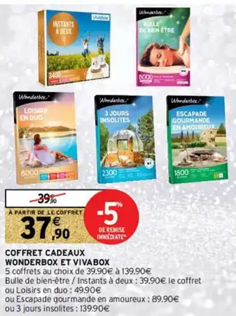 Intermarché Hyper Coffret Cadeaux Wonderbox et Vivabox offre