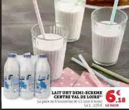 Hyper U LAIT UHT DEMI-ECREME CENTRE VAL DE LOIRE offre