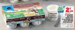 Hyper U YAOURT NATURE FABRIQUE A LA FERME AU LAIT ENTIER PASTEURISÉ offre