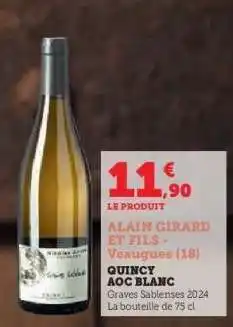 Hyper U QUINCY AOC BLANC offre