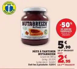 Hyper U PÂTE À TARTINER NUTABREIZH offre