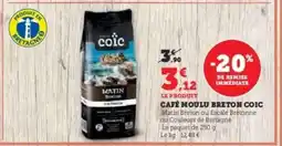 Hyper U CAFÉ MOULU BRETON COIC offre