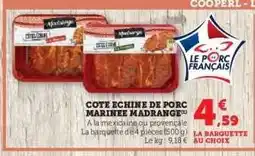 Hyper U Côte Échine de Porc Marinée Madrange offre
