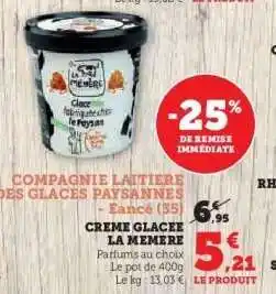 Hyper U CREME GLACEE LA MEMERE offre