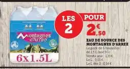 Hyper U EAU DE SOURCE DES MONTAGNES D'ARREE offre