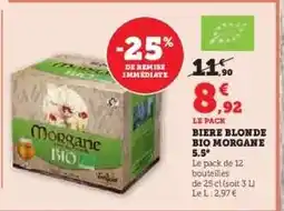 Hyper U BIERE BLONDE BIO MORGANE 5.5° offre