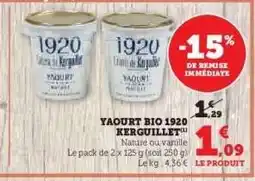 Hyper U YAOURT BIO 1920 KERGUILLET offre