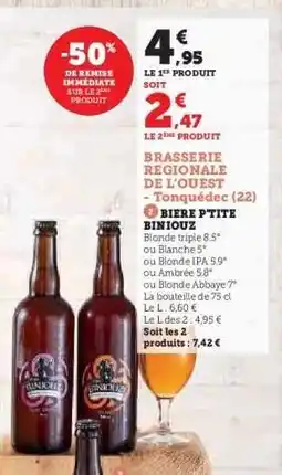 Hyper U BIERE P'TITE BINIOUZ offre