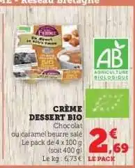 Hyper U CRÈME DESSERT BIO offre