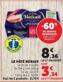 Hyper U Le Pâté Hénaff offre