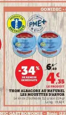 Hyper U THON ALBACORE AU NATUREL LES MOUETTES D'ARVOR offre