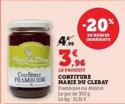 Hyper U CONFITURE MARIE DU CLERAY offre