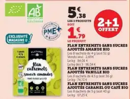 Hyper U FLAN ENTREMETS SANS SUCRES AJOUTÉS AMANDE BIO offre