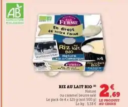 Hyper U RIZ AU LAIT BIO offre