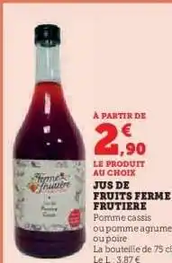 Hyper U Jus de fruits Ferme Fruitiere offre