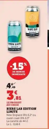 Hyper U BIERE LAB EDITION LIMITÉE offre