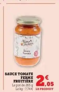 Hyper U SAUCE TOMATE FERME FRUITIÈRE offre